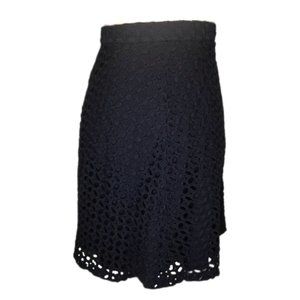 Zara Women's Skirt Eyelet A-Line Navy Blue XS